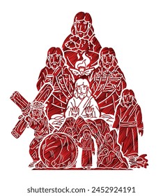 Jesus Christ Cartoon Miracles of Jesus in the Bible Mix Story Graphic Vector