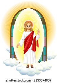 Jesus Christ character in cartoon style illustration