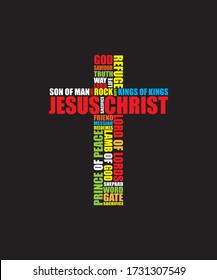 Jesus Christ Cross Typography Design (Vector)