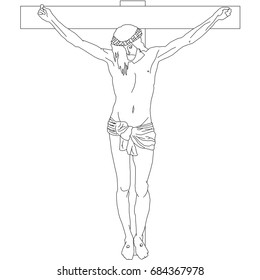 jesus christ cross vector graphic sketch