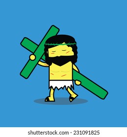 jesus christ and cross, Vector/ illustration. 