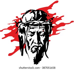 Jesus Christ Crown Thorns Stock Vector (Royalty Free) 387051658 ...