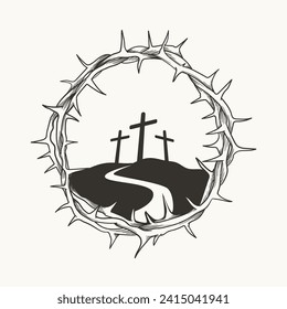 Jesus Christ crown of thorns. Christian symbols