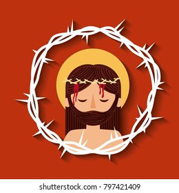 jesus christ with crown thorns sacred image