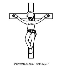 jesus christ crucifixion cross sacred outline