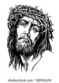 Jesus Christ, crucifixion. Hand drawing