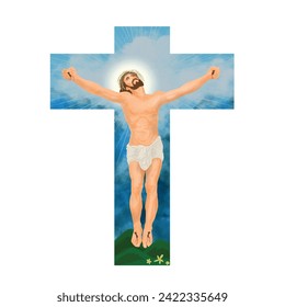 Jesus christ crucifixion on cross religious symbol of christianity