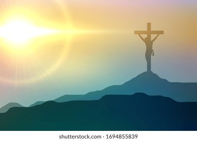 jesus christ crucifixion scene for good friday event design