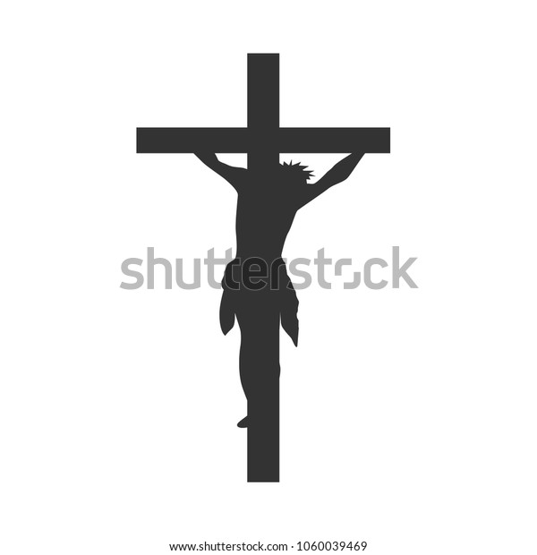 Jesus Christ Crucifixion Silhouette Stock Vector (Royalty Free) 1060039469