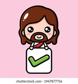 jesus christ cute with right sign