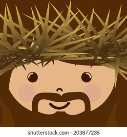 Jesus christ design over brown background, vector illustration