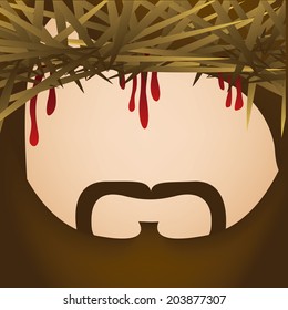 Jesus christ design over brown background, vector illustration