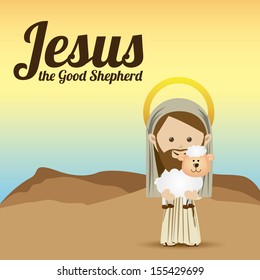 jesus christ design over sky background vector illustration 