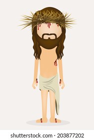 Jesus Christ design over white background, vector illustration