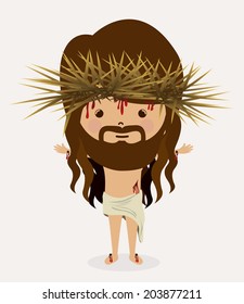 Jesus christ design over white background, vector illustration