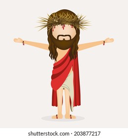 Jesus christ design over white background, vector illustration