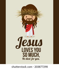 Jesus Christ design over white background, vector illustration