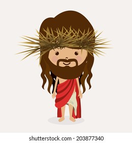 Jesus christ design over white background, vector illustration