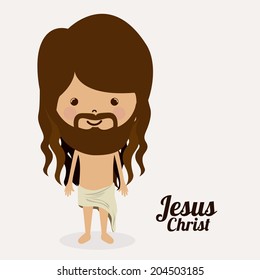 Jesus christ design over white background, vector illustration