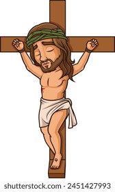 Jesus Christ dying on the cross vector illustration