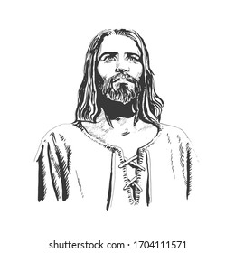 Jesus Christ Easter  Portrait Drawing Vector