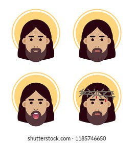 Jesus Christ face flat icon