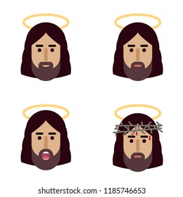 Jesus Christ face flat icon