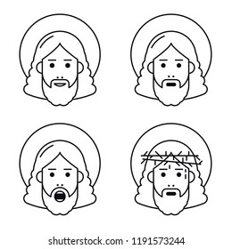 Jesus Christ face flat icon