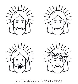 Jesus Christ face flat icon