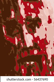 Jesus Christ face, passion. Christian and Catholic religion. Vector illustration