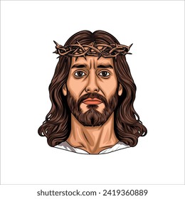 Jesus Christ Face vector art