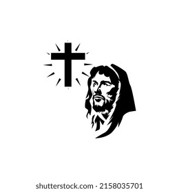 jesus christ face vector illustration