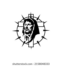 jesus christ face vector illustration