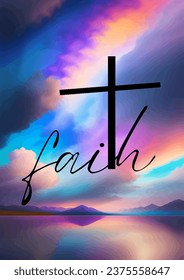 Jesus Christ faith with colour background 