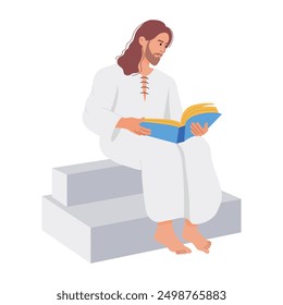  Jesus Christ Flat Character Illustrations 
