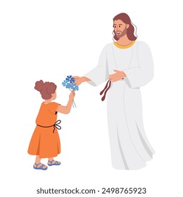  Jesus Christ Flat Character Illustrations 
