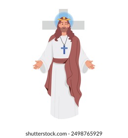  Jesus Christ Flat Character Illustrations 

