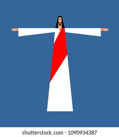 Jesus Christ. God's Son. Biblical religious vector illustration
