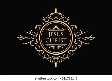 Jesus Christ in golden frame 
