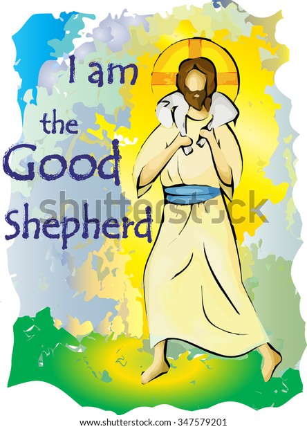 Jesus Christ Good Shepherd Abstract Artistic Stock Vector (Royalty Free ...