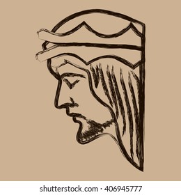 Jesus Christ Hand Drawn. Christ Vector Illustration. 
