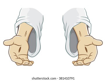 Jesus Christ Hand Reaching Out, Vector Illustration