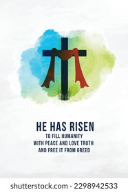 Jesus Christ, He is risen Quotes Wallpaper, Poster Design Template