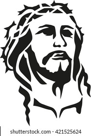 Jesus Christ Head Stock Vector (Royalty Free) 421525624 | Shutterstock