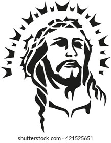 Jesus Christ Head Halo Stock Vector (Royalty Free) 421525651 | Shutterstock