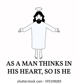 Jesus Christ Holy man. son of God on white background.