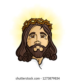 Jesus Christ the Holy Savior and Son of God Cartoon Character