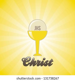 jesus christ icon over yellow background. vector illustration