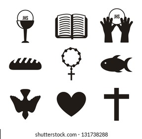 jesus christ icons over white background. vector illustration