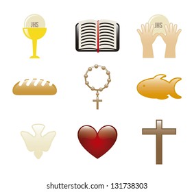 jesus christ icons over white background. vector illustration